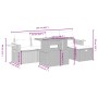 Set de muebles de jardín 6 pzas y cojines ratán sintético gris
