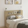 Cabecero de cama con luz LED roble Sonoma 140x16,5x103,5 cm