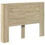 Cabecero de cama con luz LED roble Sonoma 140x16,5x103,5 cm