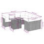 Set de sofás de jardín 9 pzas con cojines ratán sintético beige
