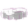 Set de comedor de jardín 7 pzas y cojines ratán sintético negro