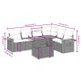 Set sofás de jardín 7 piezas y cojines ratán sintético beige