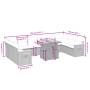 Set de sofás de jardín 11pzas con cojines ratán sintético beige