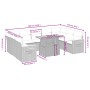 Set de sofás de jardín 10 pzas con cojines ratán sintético gris