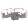 Set de comedor de jardín 7 pzas y cojines ratán sintético negro