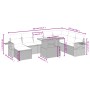 Set de sofás de jardín 9 pzas con cojines ratán sintético beige