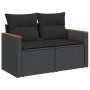 Set de sofás de jardín 10 pzas cojines ratán sintético negro