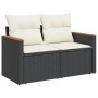 Set de sofás de jardín 10 pzas cojines ratán sintético negro