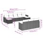 Set de sofás de jardín 10 pzas cojines ratán sintético negro