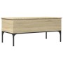 Mesa de centro madera ingeniería metal roble Sonoma 100x50x45cm