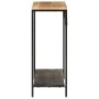 Mesa consola madera maciza mango rugosa y hierro 90x30x75 cm