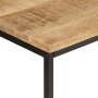 Mesa consola madera maciza mango rugosa y hierro 90x30x75 cm