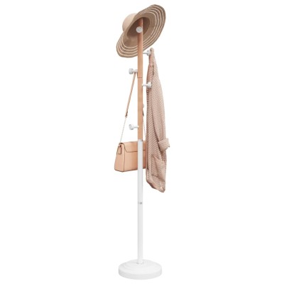 Perchero de hierro con recubrimiento en polvo blanco 177 cm