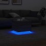 Mesa de centro con luces LED gris Sonoma 50x50x40 cm
