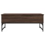 Mesa de centro madera ingeniería metal roble marrón 100x50x40cm
