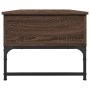 Mesa de centro madera ingeniería metal roble marrón 100x50x40cm