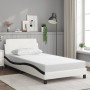 Cama sin colchón cuero sintético blanco Negro 100x200 cm