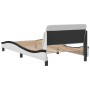 Cama sin colchón cuero sintético blanco Negro 100x200 cm