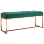 Banco de terciopelo verde oscuro 110x36x45 cm