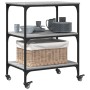 Carrito de cocina madera de ingeniería gris Sonoma 60x41x76 cm