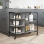Carrito de cocina madera ingeniería gris Sonoma 100x45x89,5 cm