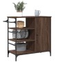 Carrito de cocina de madera marrón roble 87,5x38,5x84,5 cm