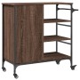 Carrito de cocina de madera marrón roble 87,5x38,5x84,5 cm