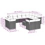 Set sofás de jardín con cojines 13 piezas ratán sintético gris