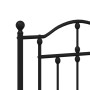 Estructura cama sin colchón con cabecero metal negro 120x190 cm