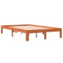 Cama sin colchón madera maciza de pino marrón cera 120x200 cm
