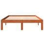 Cama sin colchón madera maciza de pino marrón cera 120x200 cm