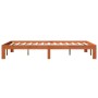 Cama sin colchón madera maciza de pino marrón cera 120x200 cm