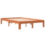 Cama sin colchón madera maciza de pino marrón cera 120x200 cm