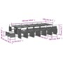 Set comedor de jardín 17 pzas y cojines ratán sintético gris