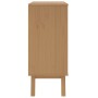 Cómoda de cajones OLDEN madera maciza de pino gris y marrón