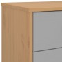Cómoda de cajones OLDEN madera maciza de pino gris y marrón