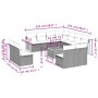 Set de sofás de jardín 12 pzas con cojines ratán sintético gris