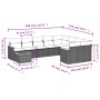 Set de sofás de jardín 10 pzas cojines ratán sintético negro