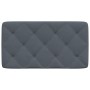 Cabecero de cama acolchado terciopelo gris oscuro 80 cm