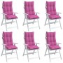 Cojines para silla con respaldo alto 6 uds tela Oxford rosa
