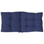 Cojines de silla de respaldo bajo 2 uds tela azul marino
