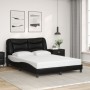 Estructura de cama sin colchón cuero sintético negro 140x200 cm