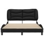 Estructura de cama sin colchón cuero sintético negro 140x200 cm