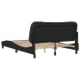 Estructura de cama sin colchón cuero sintético negro 140x200 cm