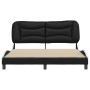 Estructura cama cabecero cuero sintético negro blanco 160x200cm