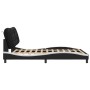 Estructura cama cabecero cuero sintético negro blanco 160x200cm