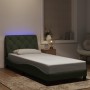 Estructura cama con luces LED terciopelo gris claro 80x200 cm