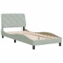 Estructura cama con luces LED terciopelo gris claro 80x200 cm