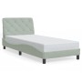 Estructura cama con luces LED terciopelo gris claro 80x200 cm