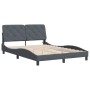 Estructura de cama luces LED terciopelo gris oscuro 120x200 cm